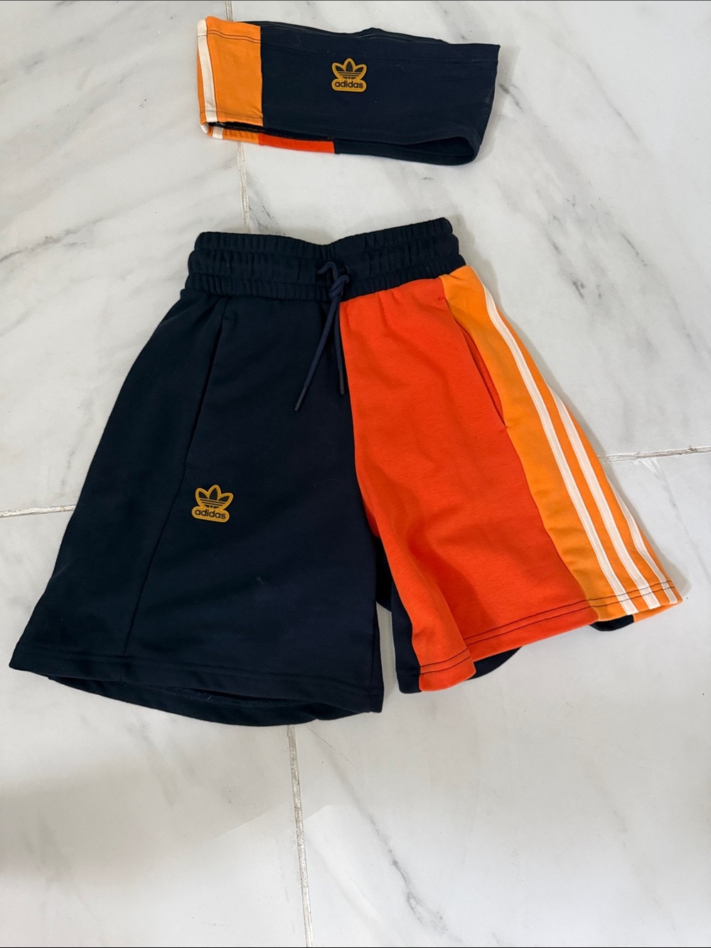 Adidas original Legend Ink matching set women XS sweat shorts & tube top